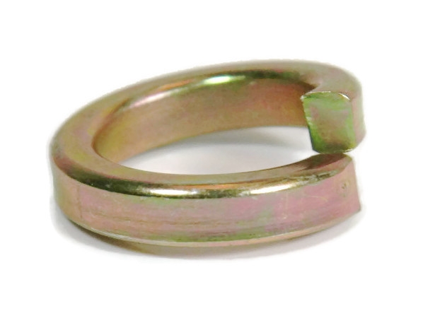 Picture of Brighton Best 028015 7/16" Hi-Collar Split Lock Washers Med. Carbon Zinc Yellow Cr+6